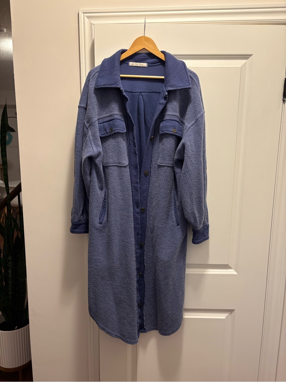 Free People Long Ruby Jacket in Shaded Lake